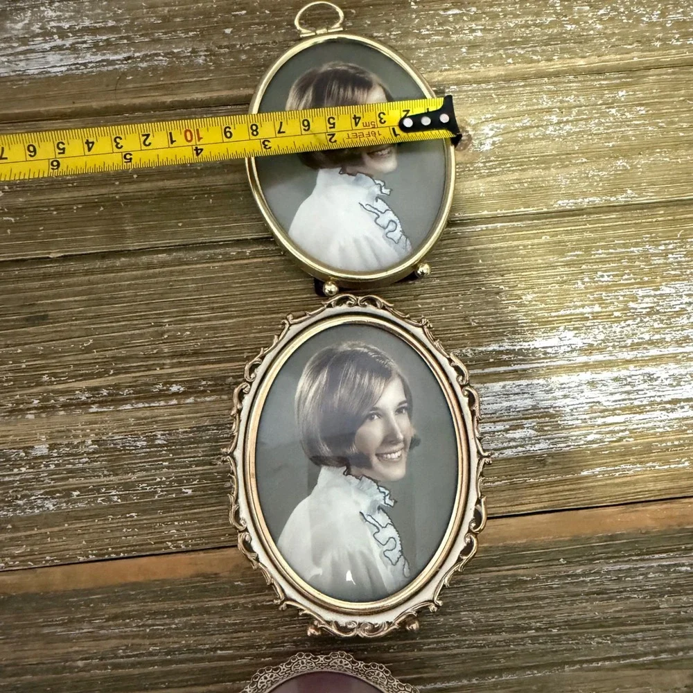 Vintage Mid Century Ornate Gold Oval Picture Frames Set of 3 Filigree Scrolled